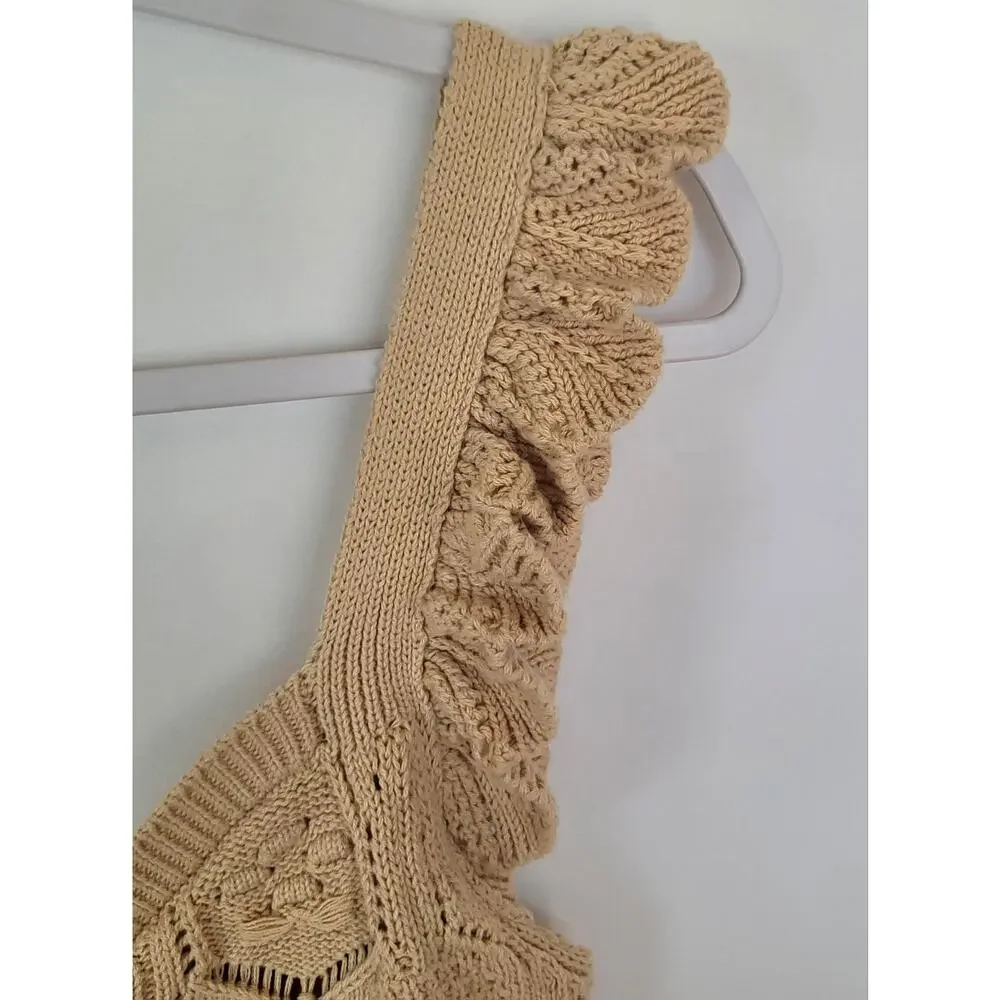 NWT Chelsea & Violet Boho Hippie Festival Crochet Ruffle Tank Top Women's Small - Picture 5 of 13